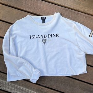 oversized cropped crew neck sweater